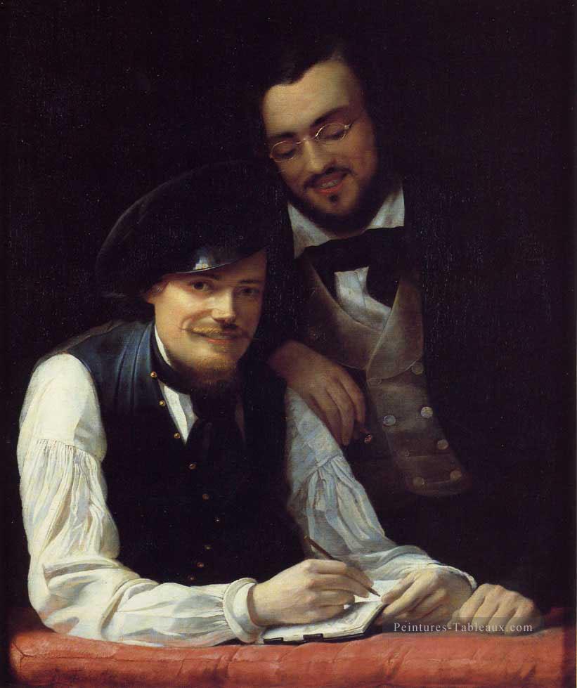 Autoportrait de l’artiste avec son frère Hermann Franz Xaver Winterhalter Peintures à l'huile